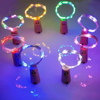 2ks LED Fľaša Vína Korku Svetlo String Dovolenku Svadobné Party Dekor Vianočné Rozprávky String Svetelné Girlandy Domov Bar Dekorácie