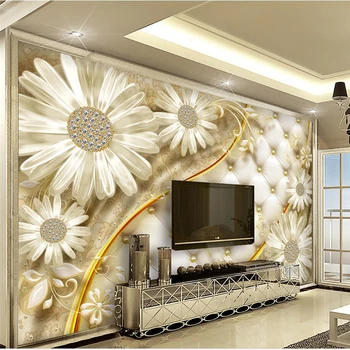 beibehnag Vlastnú tapetu 3d high-definition transparentné kvety luxusné šperky pozadí steny domov tapety abstraktných de parede