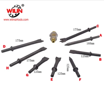 Wilin 168 mm 175 mm a 125 mm vzduchu, pneumatické kladivo dláta pre chipping nitovanie rezanie piercing hrdzaveniu dierovanie príslušenstvo