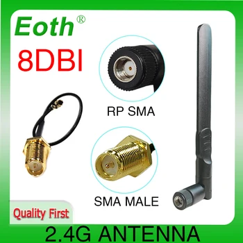 2.4 g Antény wifi 2,4 GHz, 5 ghz 5.8 Ghz Dual Band 8dBi RP-SMA Konektor wi fi pripojenie na 2,4 ghz, 5 G 5.8 G Anténa 21 cm Pigtail Kábel na mieru