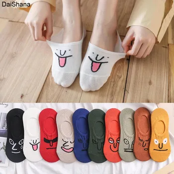 Daishana s Úsmevom dámske ponožky plytké úst kórejský roztomilý Japonské príliv letná tenká Bavlna Zábavné ulici dospelých krátke loď ponožka