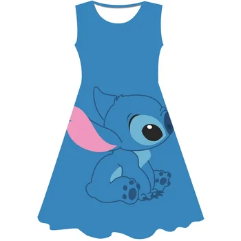 Dievčatá Steh Princezná Šaty Dieťa Lete Cartoon Disney Steh 3D Krátky Rukáv Šaty Narodeninovej Party Šaty bez rukávov Šaty