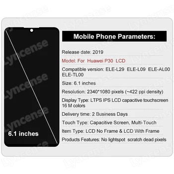 P30 LCD Displej Originálne OLED Pre Huawei P30 LCD Displej ELE-L29 ELE-L09 ELE-L04 Dotykový LCD Displej Digitalizátorom. Montáž Náhradné P30 LCD Displej Originálne OLED Pre Huawei P30 LCD Displej ELE-L29 ELE-L09 ELE-L04 Dotykový LCD Displej Digitalizátorom. Montáž Náhradné 1