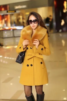ZOGAA Jeseň a v zime vlnené žien kabát double-breasted strednej dĺžky vlnené kabát ZOGAA Jeseň a v zime vlnené žien kabát double-breasted strednej dĺžky vlnené kabát 1