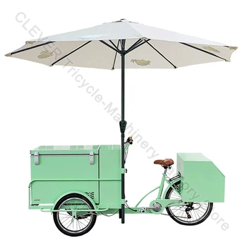 3 Kolieska Elektrické Cargo Bicykel Pre Ice Cream Business Mint Zelenej Ice Cream Predajné Vozíky S Dáždnikom 3 Kolieska Elektrické Cargo Bicykel Pre Ice Cream Business Mint Zelenej Ice Cream Predajné Vozíky S Dáždnikom 1