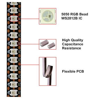 DC5V WS2812B 1m/2m/3m/4m/5m 30/60/144 pixelov/led/m Smart LED Pixel Pásy,Black/White PCB,WS2812 IC;WS2812B/M,IP30/IP65/IP67 DC5V WS2812B 1m/2m/3m/4m/5m 30/60/144 pixelov/led/m Smart LED Pixel Pásy,Black/White PCB,WS2812 IC;WS2812B/M,IP30/IP65/IP67 1
