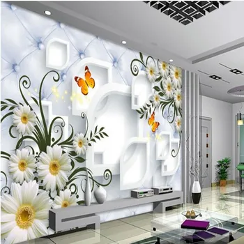 wellyu Vlastné veľké nástenné maľby biela chryzantéma jednoduché módy mäkké package 3D pozadia na stenu netkaných tapiet wellyu Vlastné veľké nástenné maľby biela chryzantéma jednoduché módy mäkké package 3D pozadia na stenu netkaných tapiet 2