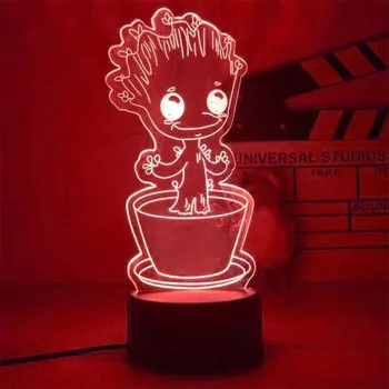 Marvel Groot 3D Led Nočné Svetlo 16 Farieb Modelu Hračky Anime Strom Muž Groot Údaje Deti lôžková Izba Dekor 3D Lampa Narodeninám Marvel Groot 3D Led Nočné Svetlo 16 Farieb Modelu Hračky Anime Strom Muž Groot Údaje Deti lôžková Izba Dekor 3D Lampa Narodeninám 5